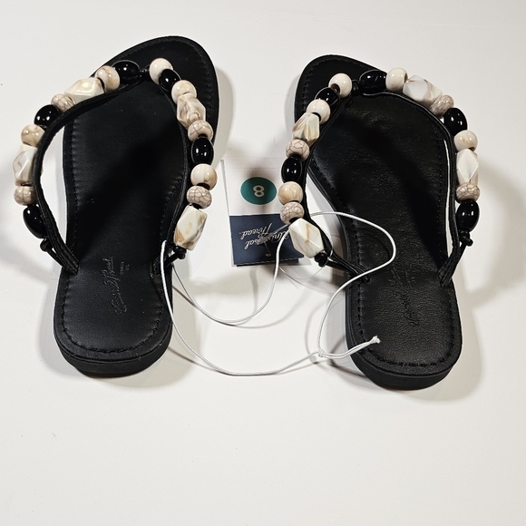 NEW! Universal Thread CINDY Womens Size 8 Black Beaded Flip Flop Sandals NWT - Picture 3 of 13